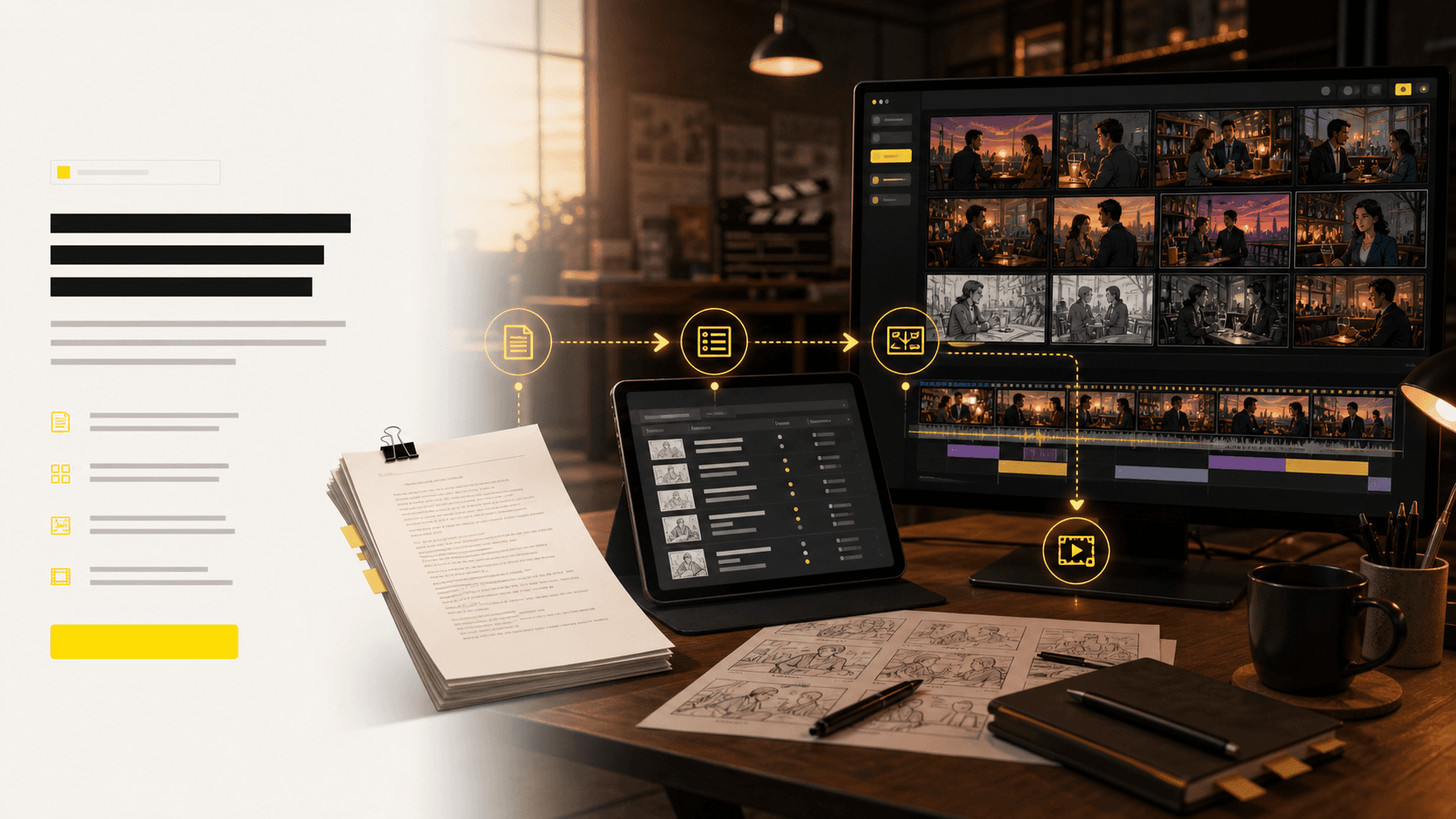 Generated full storyboard pipeline from script to shot list, storyboard, and animatic