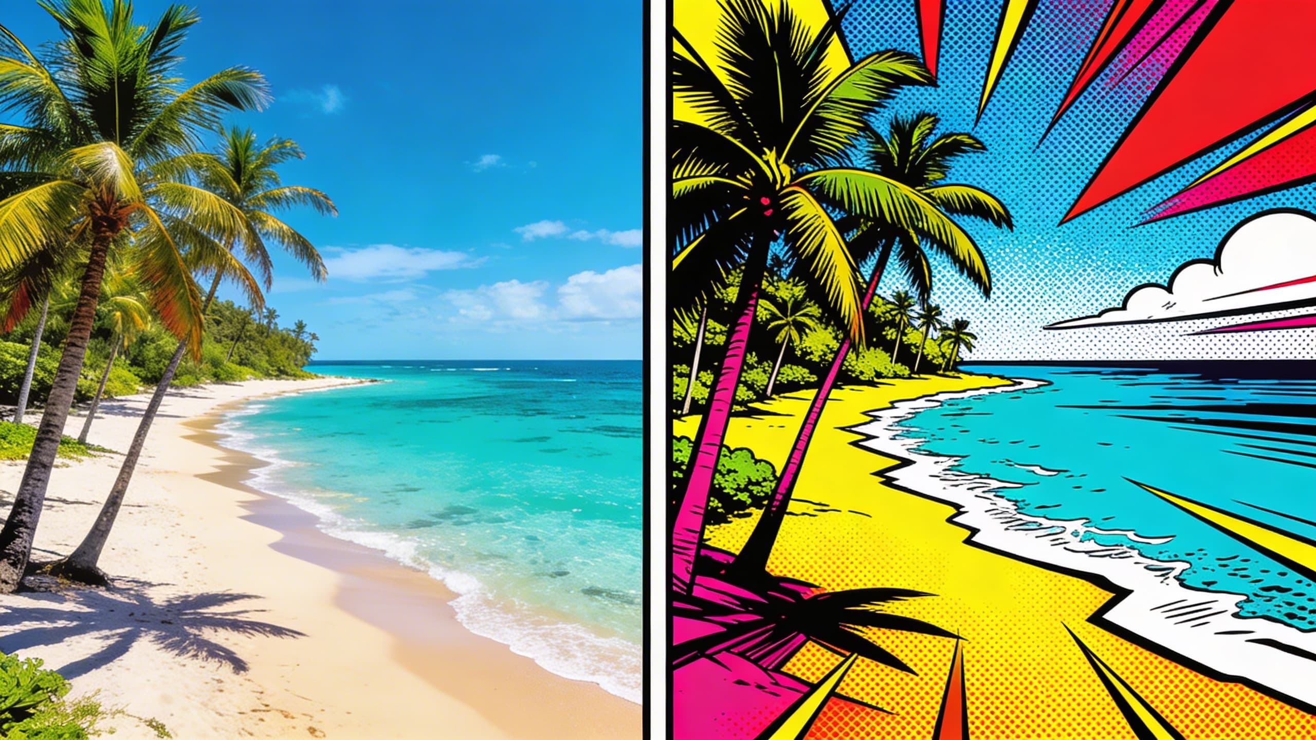 Tropical Beach - Vibrant Pop Art