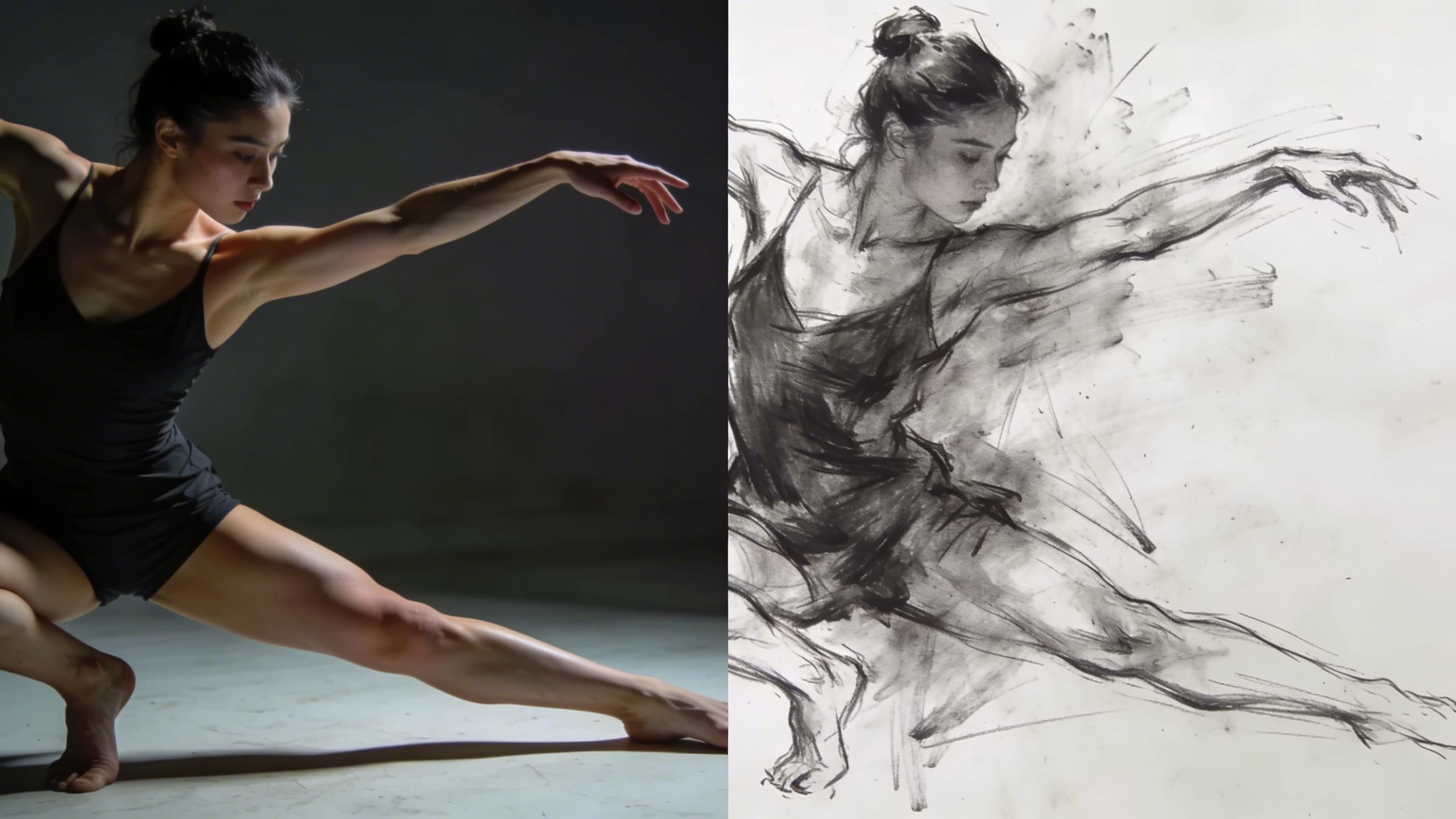 Dance Movement - Gestural Charcoal