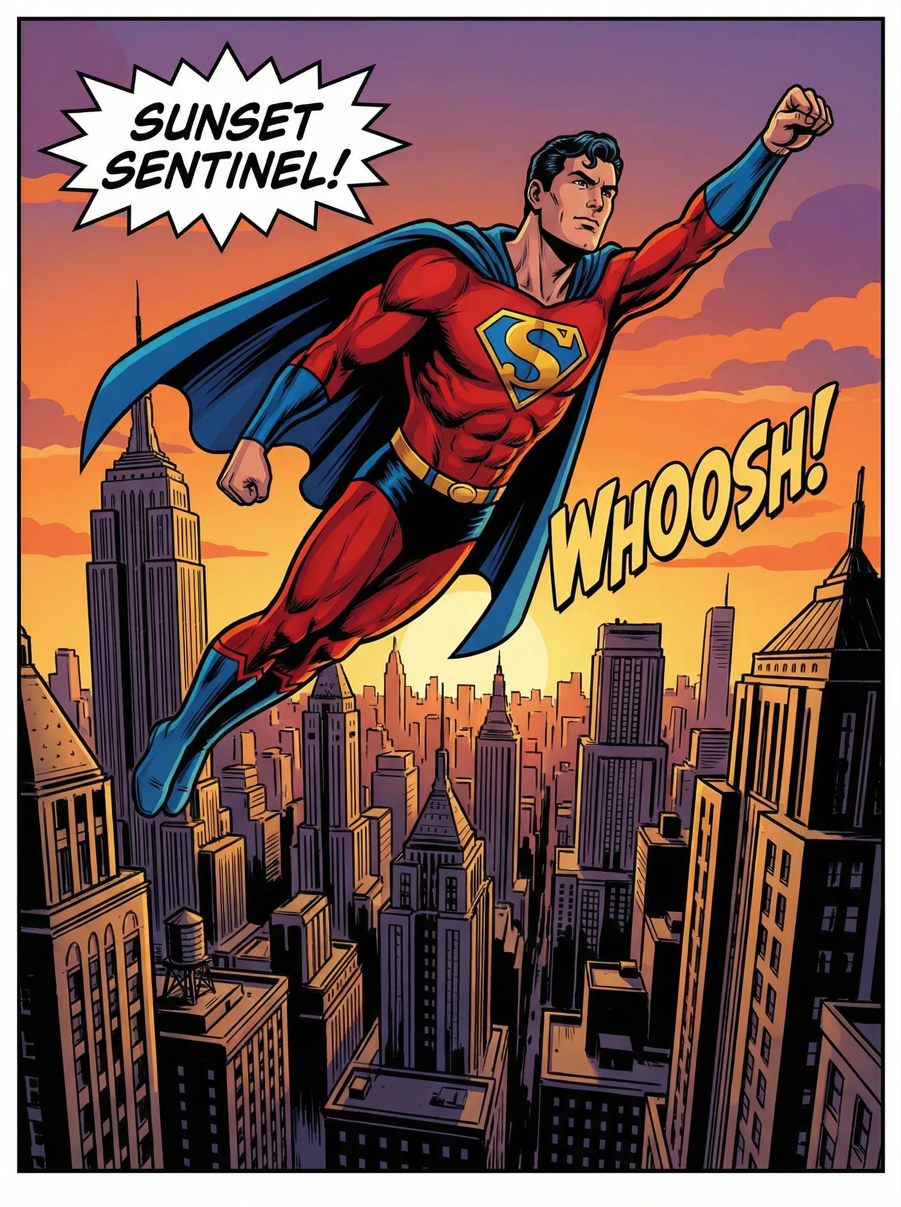 Contoh superhero AI Comic Maker