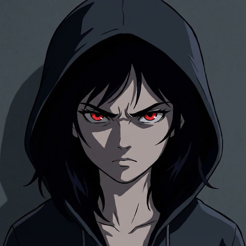 Ekspresi marah karakter anime headshot