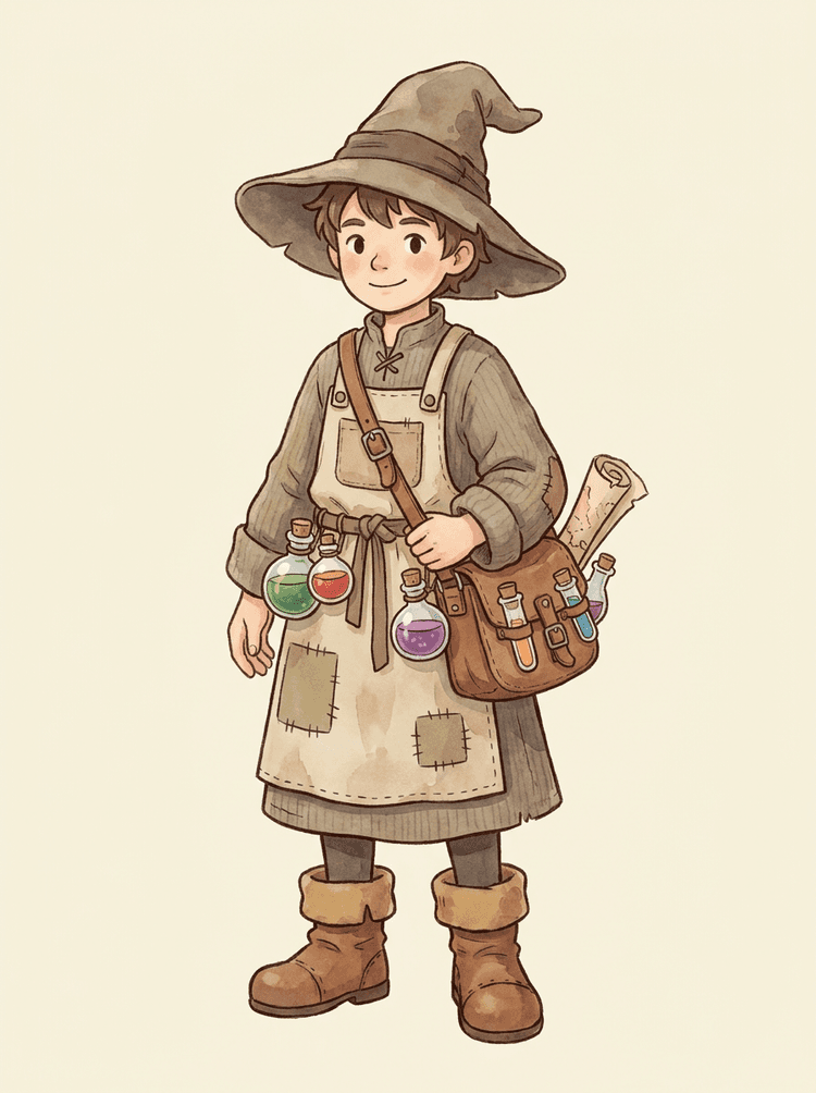Gambar sumber NPC alkemis RPG cozy