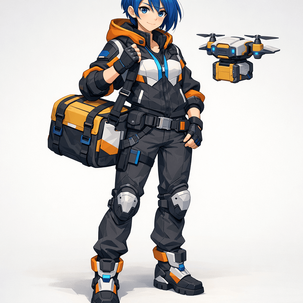 Original anime sci-fi courier character