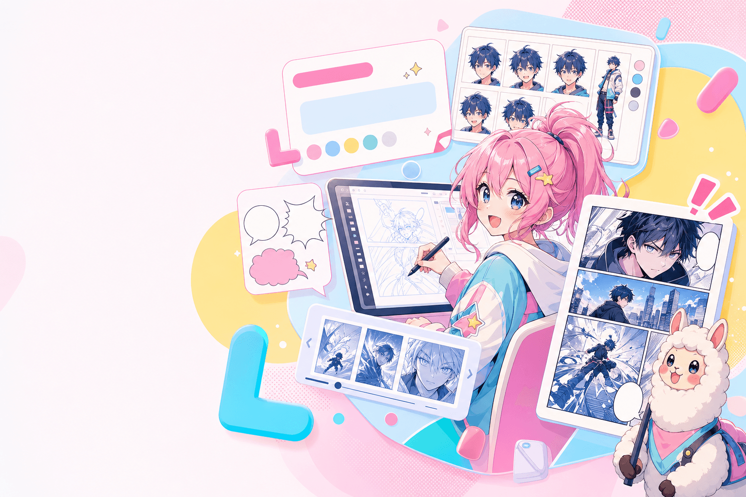 AI manga story panel preview