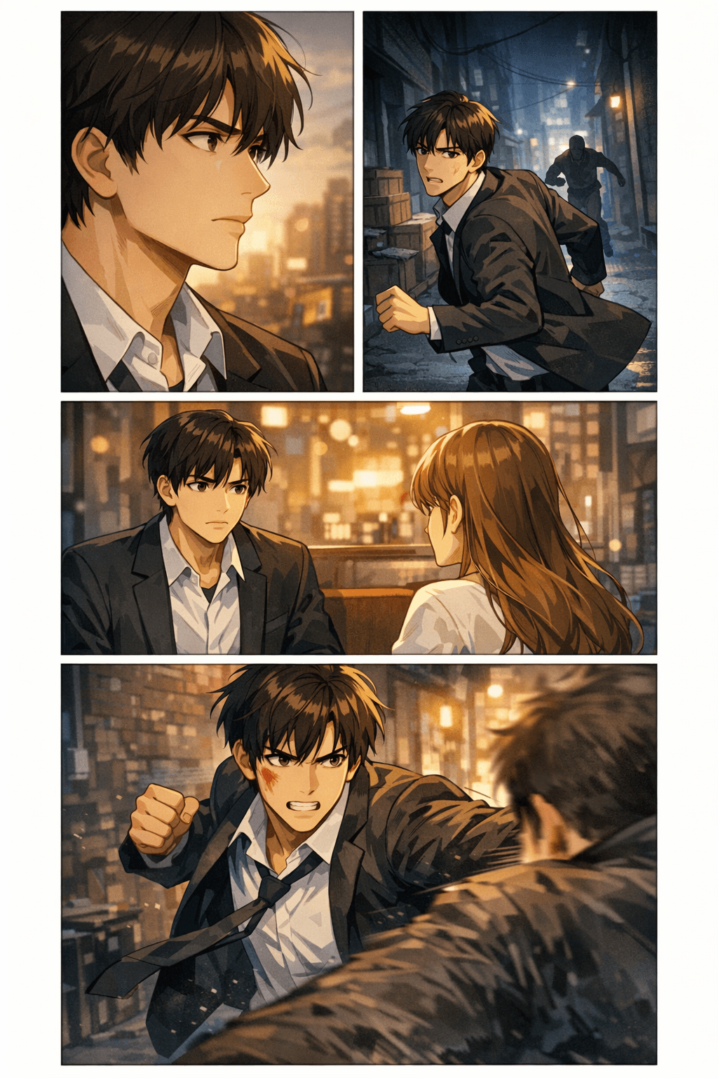 Hasil webtoon AI LlamaGen yang rapi dengan karakter konsisten dan ritme panel yang jelas