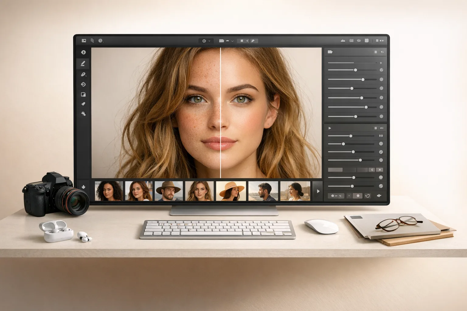 Pratinjau antarmuka editor foto AI