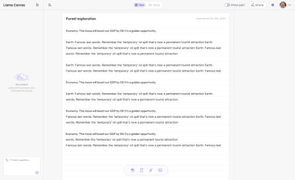 LlamaGen Story editor for revising and organizing a long-form draft
