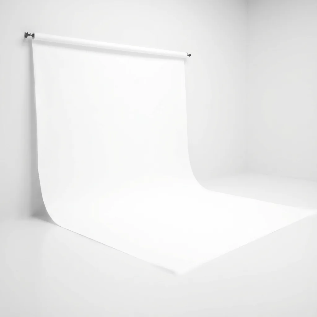 E‑commerce product on extended white background