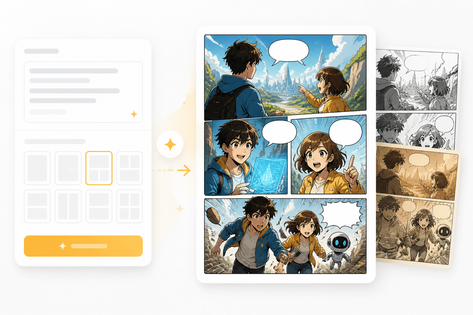 Pembuatan panel komik dari beat cerita