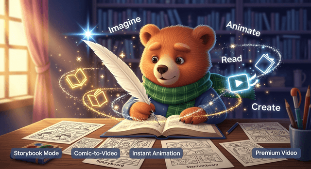 解鎖創意故事力：無縫繪本閱讀、輕鬆漫畫轉影片、即時動畫生成