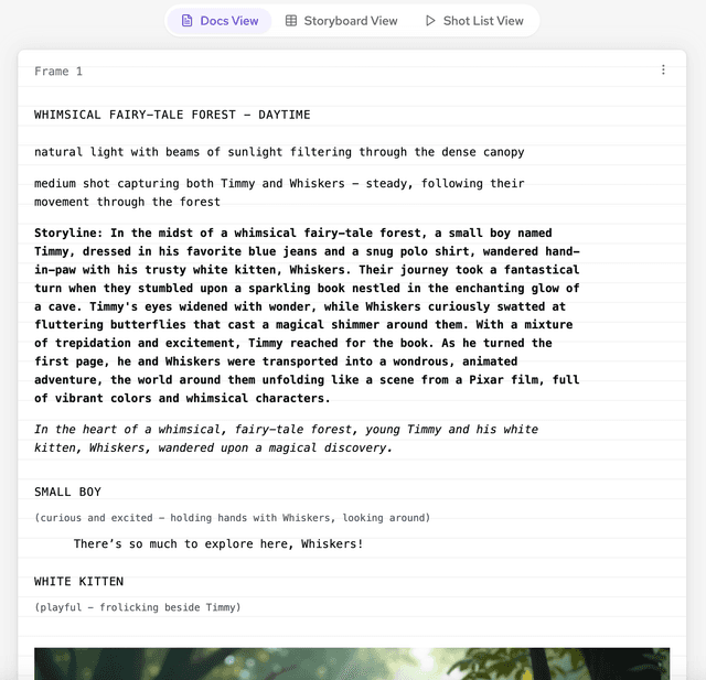 增强的剧本视图