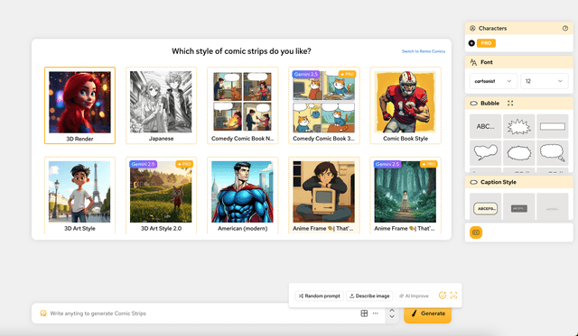 AI Write, Describe Image, and AI Improve Features