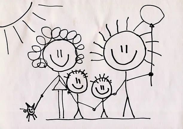 Original sketch of a family