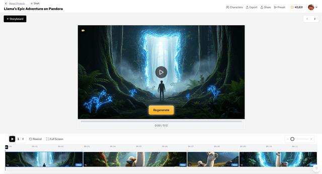 分镜动画预览功能界面