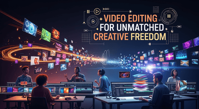 视频编辑器界面,展示漫画分镜时间轴和多媒体工具