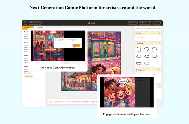 Exciting New Updates: Showcasing Artwork, Rewarding Shares, and More Manga Templates on AI Comic
