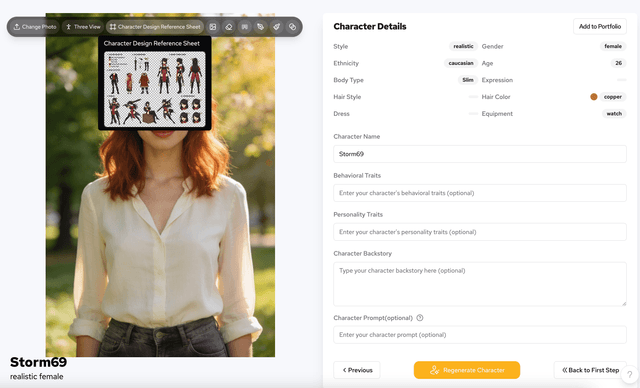 Character Sheet Creation: Multi-View & Color Palette