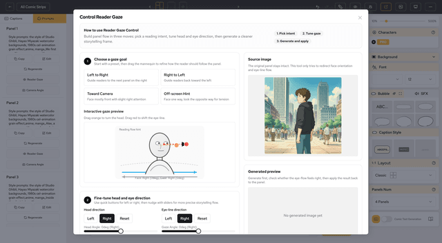 Reader Gaze Panel Flow
