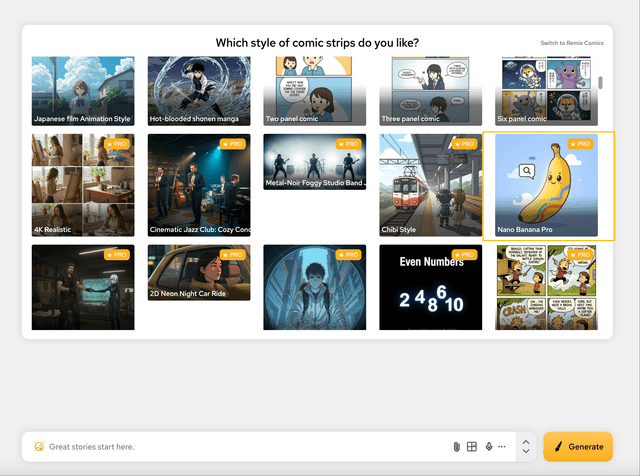 Nano Banana Pro 模型生成漫画艺术的演示