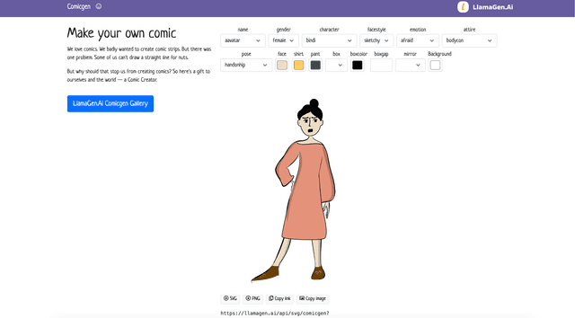 Comicgen 工具界面根据剧本输入生成漫画分镜