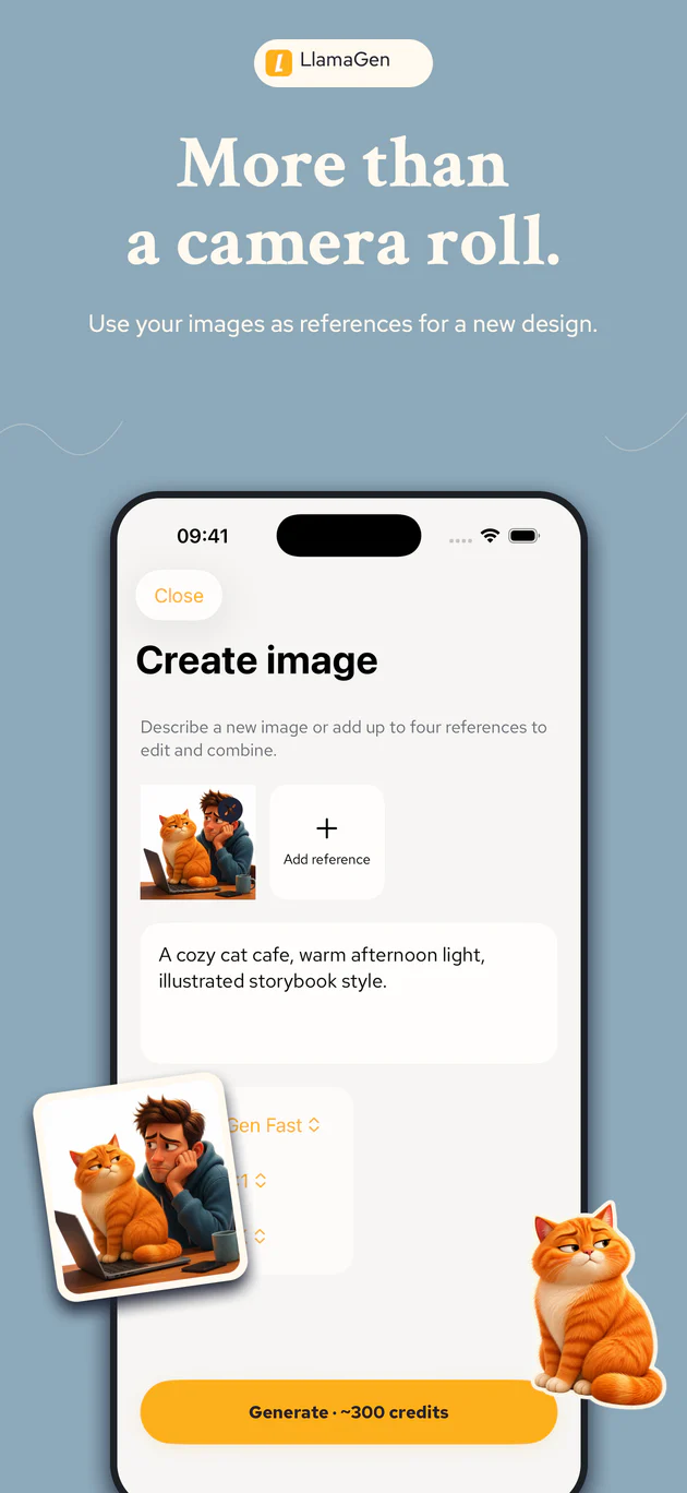 Use saved images as references in a new LlamaGen design