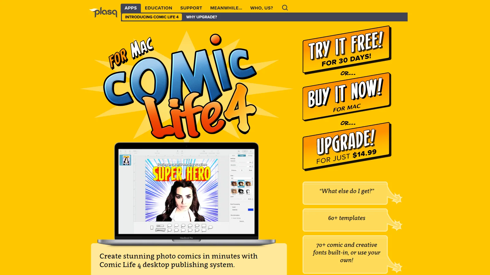 Comic Life 4 official website screenshot