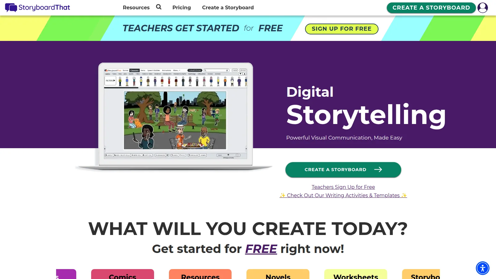 Storyboard That official website screenshot